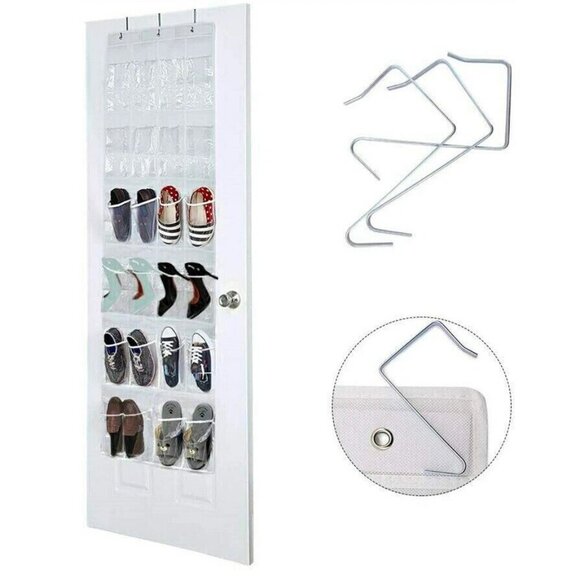 Over The Door Shoe Organizer Rack Hanging Storage Holder Hanger Bag Closet 24 - Picture 7 of 8